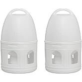 Fenteer 2X Bird Water Drinker, Parakeet Dove Parrot Duck Pigeon Water Dispenser Automatic Feeder, Large Capacity Waterer with Hanging Handle.