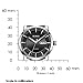 BUREI Men's Luminous Day and Date Automatic Watch with Black Calfskin Band, Silver Bezel Black Dial