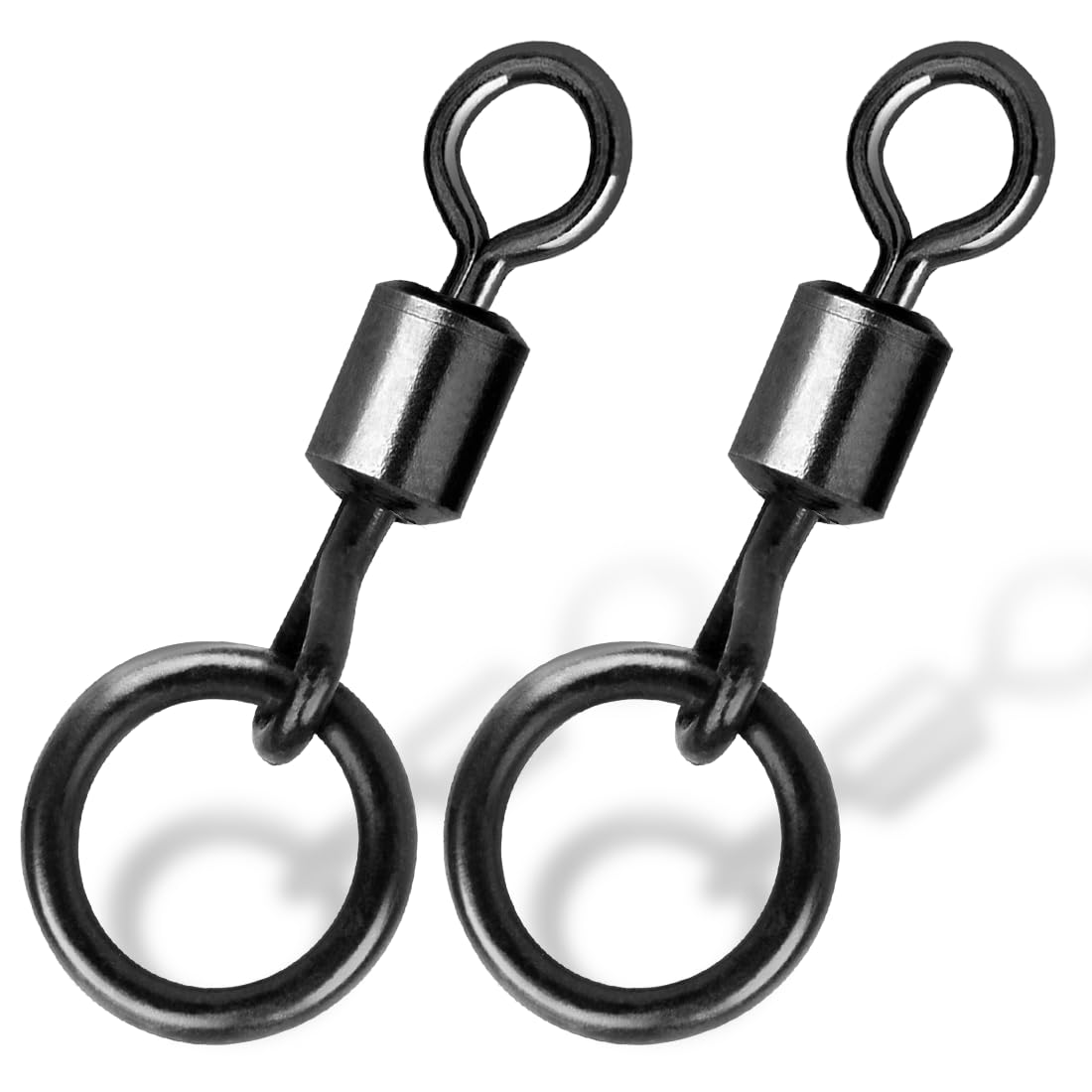 9KM DWLIFE Fishing Flexi Ring Swivels 30Pcs High Strength Micro Rolling Hook Swivels Terminal Tackle for Carp Fishing Saltwater Size6#