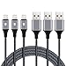 Sundix iPhone Charger 6FT Lightning Cable iPhone 8 Charger Nylon Braided iPhone Charging Cord Compatible with iPhone X 8 8Plus 7 7Plus 6s 6sPlus 6 6Plus SE 5 5s 5c iPad iPod & More 3 Pack(Grey)