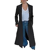 utcoco Womens 2025 Fashion Leopard Long Trench Coat Elegant Dressy Slim-Fit Classic Lapel Trench Overcoat with Pockets