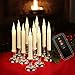 Enchanted Spaces Set of 10 Flameless Ivory Window Candles with Removable Silver Candle Holders, 20 AA Batteries, Window Suction Cups, Remote Control with Daily Timer