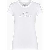 Armani Exchange Mens Crewneck Slim Fit Rhinestone Logo Tee