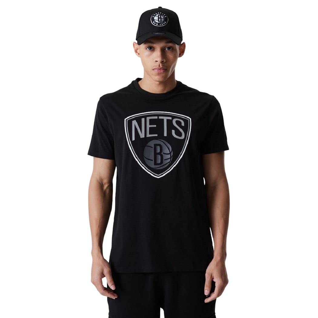 New Era Brooklyn Nets NBA Outline Logo Tee Black T-Shirt