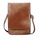 Bosam Matte Faux Leather Cell-phone-Bag-Pouch-Woman Crossbody Purse case with Touch Screen Window and Shoulder Strap (Brown)