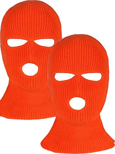 Download 2 Pieces 3-Hole Ski Mask Knitted Face Cover Winter ...