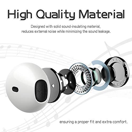 Burxoe Earbuds Earphones Wired Stereo Sound Headphones for iPhone with Microphone and Volume
