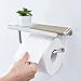 E-PRANCE Toilet Paper Holder with Shelf - Heavy Duty Bathroom Tissue Holder Toilet Roll Holder Wall Mount, Chrome