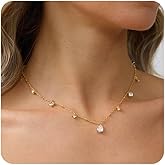 RLMOON Gold Necklaces for Women 14K Gold Plated CZ Diamond Choker Necklace Red Emerald Green Blue Black Teardrop Necklace for Wedding Bridesmaid Prom Trendy Gold Jewelry Gift