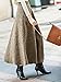Choies Women's High Waist A-line Flared Long Skirt Midi Casual Skirt M Khaki