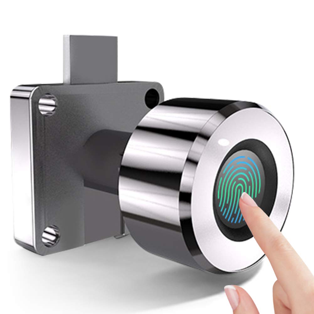 Smart Fingerprint Lock, Keyless Security Anti-Theft Electronic Lock, Capacity of 20 Fingerprints, Suitable for Wardrobe, Drawer, Cabinet