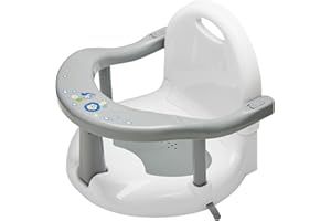 DAOLUAN Foldable Bathtub Seat, Non Slip Baby Bath Seat - Surround Bathtub Seat with Suction Cups for Baby 6-18 Months (Grey)