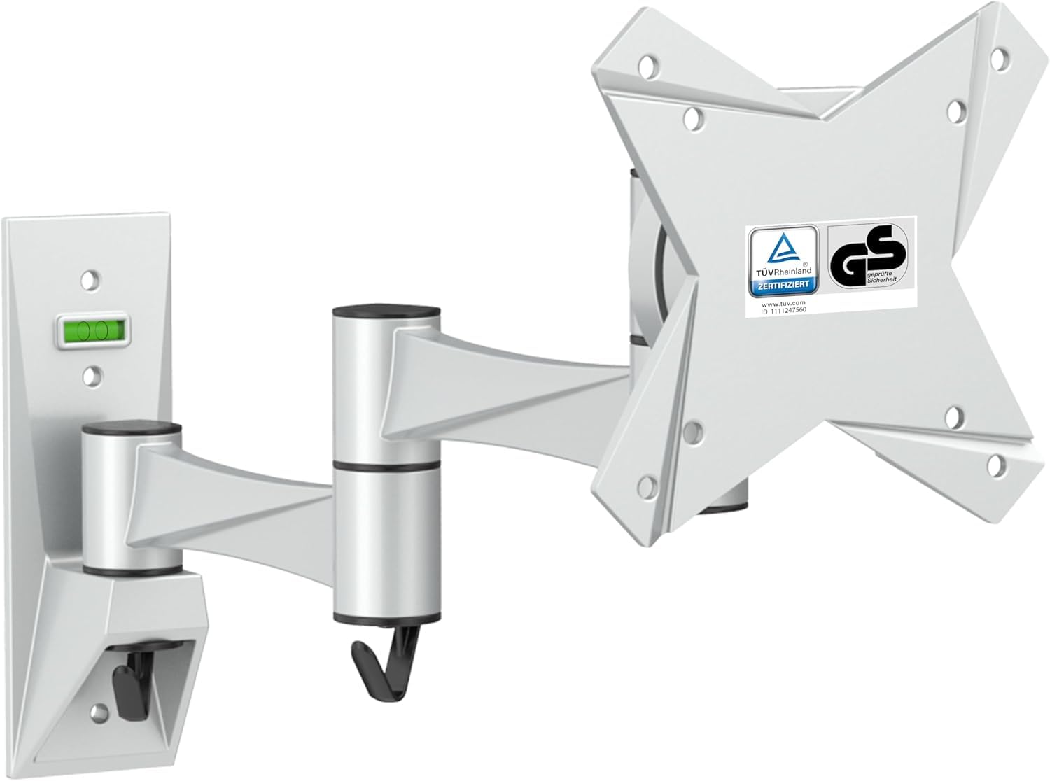 RICOO TV Wall Bracket Mount Tilt & Swivel Universal Monitor Mounting S1711 Holder Arm also for Curved 4K LCD LED Television / 13-32 Inch VESA 75x75 100x100 Silver