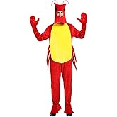 EraSpooky Lobster Costume for Adults Fun Animal Outfit with Antennae Claws and Tail