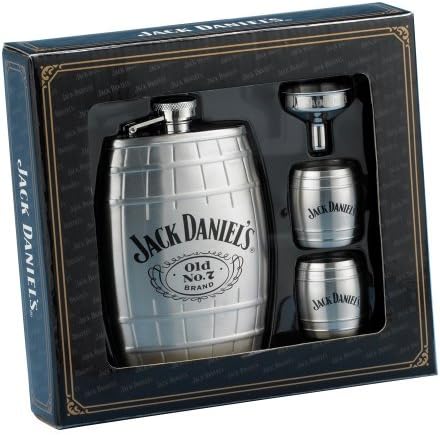 Jack Daniels Licenced Barware Jack Daniels Barrel Flask/Gift Set