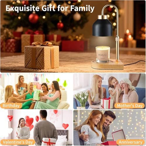 Candle Warmer Lamp, Timer Dimmer, Adjustable Height with 2 Bulbs, Wax Melt Warmer for Jar Candles, House Warming Gifts New Home Decor, Gifts for Women Mom