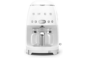 Smeg 50's Retro Style Drip Filter Coffee Machine, 10 Cups Capacity, Auto-Start, Keep Warm Funtion, White, DCF02WHUS