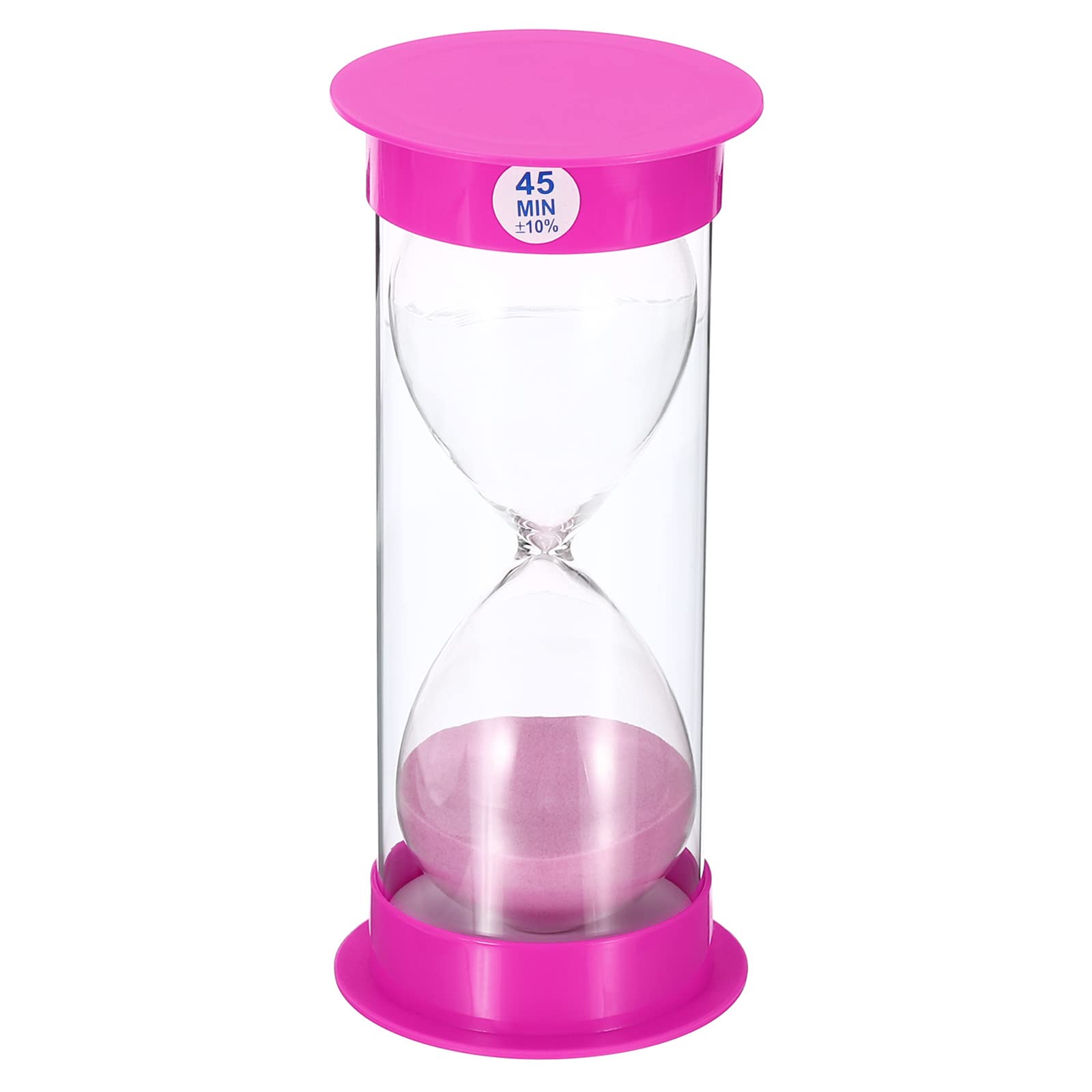 PATIKIL 45 Minute Sand Timer, Round Sandy Clock with Plastic Cover, Count Down Sand Glass for Games, Kitchen, Party Favors DIY Decoration, Pink