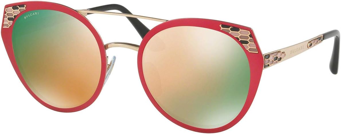 Bvlgari BV6095 Sunglasses Semi Matte Pink w/Grey Mirror Rose Gold 53mm Lens 20274Z BV 6095