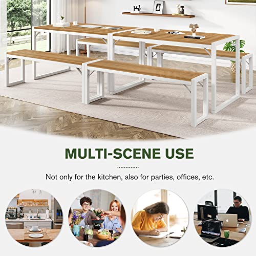IMUsee 3Piece 47.2" Dining Table Set for 46,Heavy Duty Kitchen Table