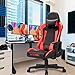 Vitesse Gaming Chair Sillas Gaming Racing Style Computer Gaming Chairs for Adults Ergonomic Desk Comfortable Chair High Back Swivel Executive Leather Chair with Lumbar Support and Headrest (Red)