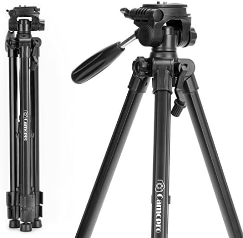 Travel Tripod 64 Inch Lightweight Aluminium Portable Camera Tripod with Carrying Bag for DSLR SLR Canon Nikon Sony Olympus Camcorder GoPro Binocular Telescope DV -11 lbs(5kg) Load