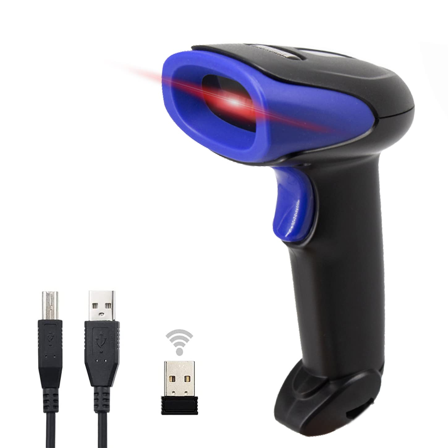 LENVII CW500 Wireless 2D Barcode Scanner Handheld QR Code Scanner USB Wired 1D Barcode Reader 3 in 1 with Charging Base use for Store,Supermarket