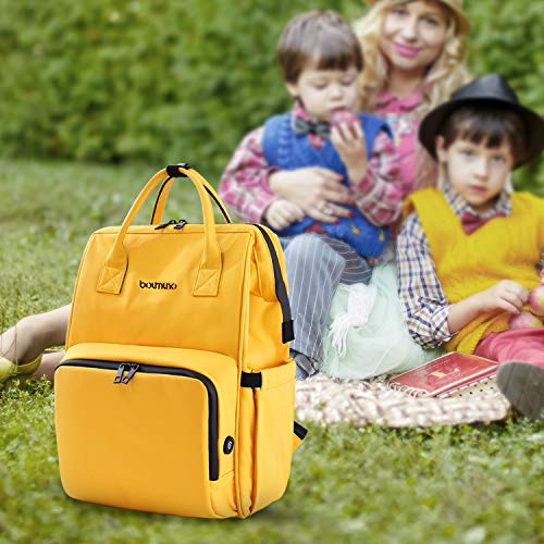 yellow backpack diaper bag