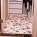 Short Velvet Romantic Pink Rose Carpet Area Rug for Teen Girls/Women/Ladies - MAXYOYO Floral Printed Soft Short Velvet Area Rug Non-Slip Carpet Pad, 39 by 59 Inch