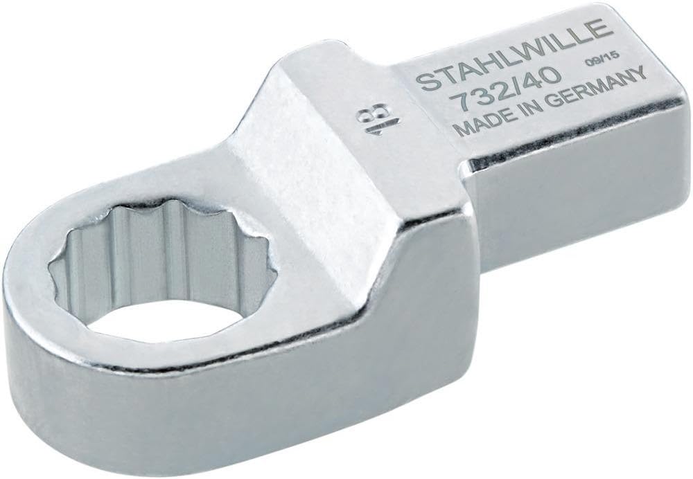 Stahlwille58224030 Ring Insert Tool for Torque Wrenches, Size 30 mm, Size of Mount 14x18 mm (Internal Square Drive), Chrome-plated Finish, Interchangeable