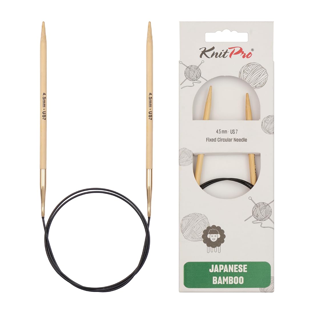 KnitPro Bamboo Fixed Circular Needles 40" (100cm) | 4.50mm