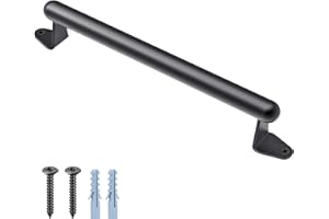 SELEWARE Barn Door Pull Handle, 17 Inch Heavy Duty Metal Gate Handle for Sliding Barn Garage Door, Indoor Outdoor Playground Stairs Safety Grab Bar, Black