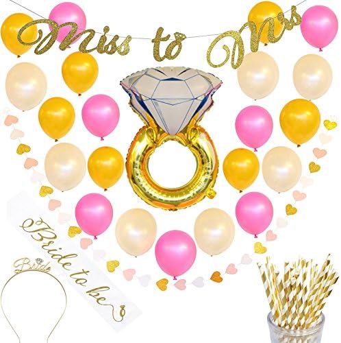 PARTY2YOU Bachelorette Party Decorations Kit | Classy Balloons, Sash, Straws, Banners and more