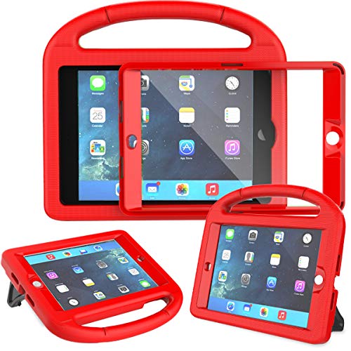 AVAWO Kids Case for iPad Mini 1 2 3 - Built-in Screen Protector Light Weight Shock Proof Handle Stand Kids Cover for iPad Mini 1st Gen, iPad Mini 2nd Gen, iPad Mini 3rd Generation - Red