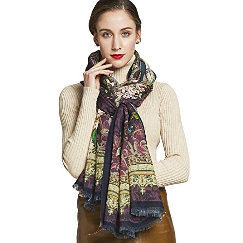 DANA XU 100 Pure Wool Women Scarf Large Size Shawl Pashmina Scarf Wrap