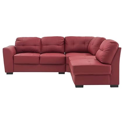 Durian Sherman Five Seater L-Shaped Sofa (Burgundy)