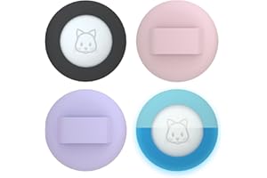 SIMPLETHINGS 2022 Airtag Cat Collar Holder, Small Air tag Cat Collar Holder Compatible with Apple Airtag GPS Tracker, 2Pack Waterproof Case Cover for Cat Dog Pet Collar Within 3/8 inch (Black&Pink&Purple&Lumiblue)