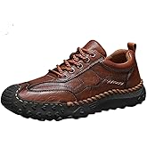 Matufit Orthopedic Handmade Leather Shoes for Men, Classic Leather Anti Slip Round Toe Loafers, Breathable Comfortable Sneakers for Dress Walking Driving Business Working