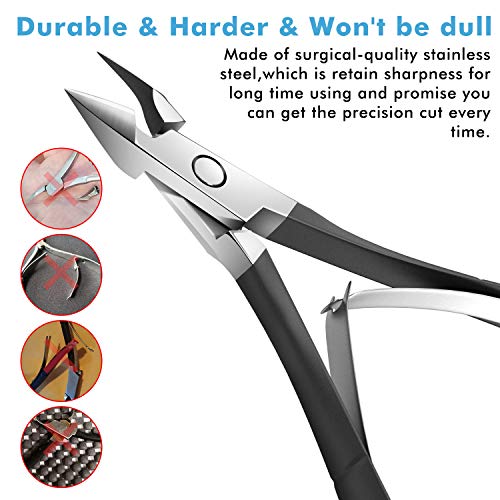 Cuticle Nippers Cuticle Cutter - Professional Stainless Steel Cuticle Trimmer Remover Scissors Nail Clippers Pedicure Manicure Tools by INFELING