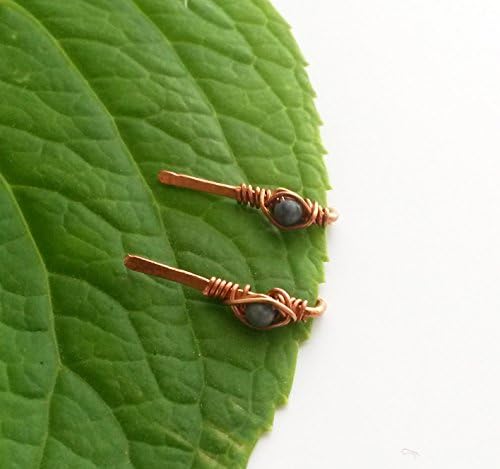 Minimalist ear pin - Obisidian ear pin Obsidian earring Ear climber Ear climber earring Minimalist jewelry Minimalist earring Modern earring