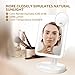 Lavany LED Illuminated Cosmetic Mirror, Lighted Makeup Mirror with 10x Magnification Vanity Mirror, Bright & Dimmable Natural Light, 180° Rotation, Battery or USB Powered