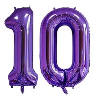 Purple 10 Number Balloon, 40 Inch