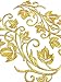Two Hug Gold Flower Leaves Iron on Embroidered Appliques Patch Flower Motifs, Craft, Sewing, Embroidery Patches, Embroidered Lace Fabric Ribbon Trim Neckline Collar (Gold)