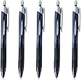 uni-Ball Jetstream Extra Fine & Ultra Micro Point Retractable Roller Ball Pens -Rubber Grip Type -0.38mm -Black Ink - Set of 5