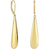 Long Teardrop Dangle Earrings for Women, Trendy Gold Long Water Drop Tear Drop Leverback Dangle Earrings Waterdrop Earring for Gift Mom Wife Fashion Jewelry Accessories
