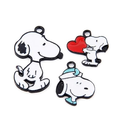 M334-E 9pcs New Cute Snoopy Bracelet Charms Pendants Wholesale