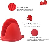 PAIDASHU Oven Glove Thicken Silicone Pot Holder Red 2 Pack view 3