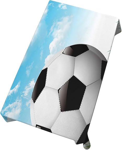 Amazon Mugod サッカーテーブルクロス サッカーフットボール グリーングラステクスチャー サッカーフィールド スカイダイニング キッチン 装飾 長方形テーブルカバー 52 W X 70 L Table B1 16 テーブルクロス オンライン通販