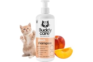 Buddycare Peach Cat Shampoo - Deep Cleansing Shampoo for Cats - Fruity Scented - with Aloe Vera and B5 (16.90oz)
