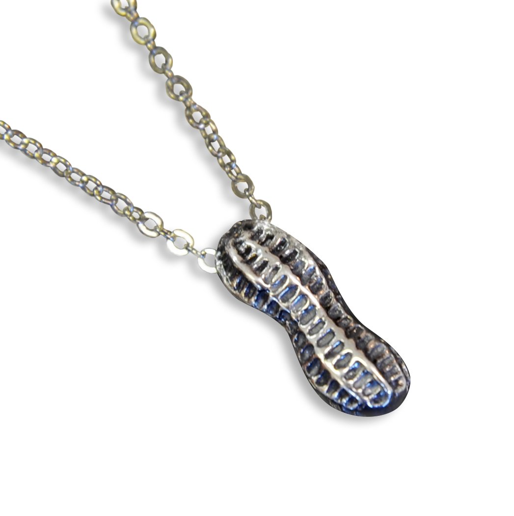 Silver Tiny Peanut Necklace Handmade